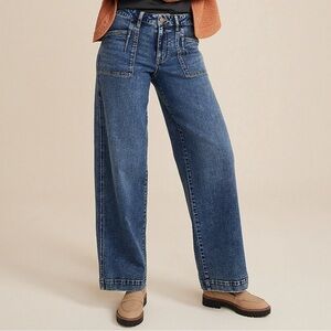 Maurices Deep Blue Wide Leg Jeans